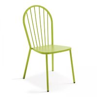 silla de bistro de metal verde