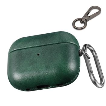 Funda de cuero para Airpods Pro de segunda generación, viene con 2 ganchos, funda protectora de cuero con textura fina que se adapta al estuche AirPods Pro 2