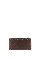cartera grande con cremallera efecto piel vintage brown