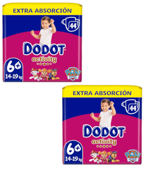 Dodot Pañales Activity Extra T6+ (+14 Kg) 2x44 uds