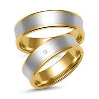alianzas de oro amarillo y blanco con diamante