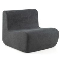 costway sillon sofa perezoso de suelo con terciopelo suave y soporte ergonomico comodo sofa de un solo asiento para lectura gris