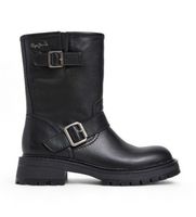pepe jeans para mujer pls50567 botas de piel kane forest negro 36 3 a 5cm cremallera casual