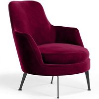 sillon de diseno tapizado en terciopelo estilo contemporaneo - hanneh vino