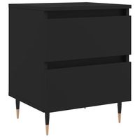 mesita de noche madera de ingenieria negro 40x35x50 cm