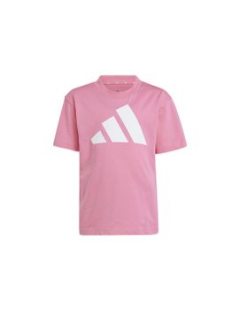 Camiseta adidas Essentials Big Logo Infantil Rosa/Blanco
