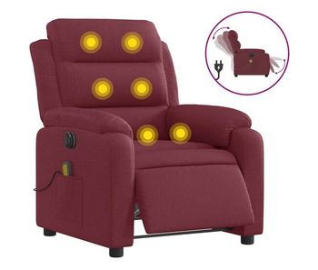 Sillón de masaje reclinable - sillón relax eléctrico tela rojo tinto