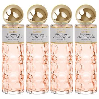 Pack De 4 Eau De Parfum Mujer Saphir Flowers 200 Ml