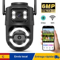 camara ptz wifi hd de 6mp wonsdar doble lente doble pantalla camara ip para exteriores y hogar wifi 24ghz5ghz seguimiento ia vision nocturna inteligente aplicacion icsee