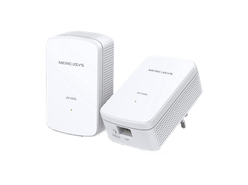 PLC - Mercusys MP500P KIT, Gigabit Ethernet, Velocidad de 1000 Mbps, 300 m cobertura, Blanco