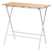 mesa alta plegable rectangular blanca 120x60cm acero y polipropileno eme mobiliario