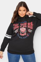 yours sudadera negra con capucha california mujer curvy y tallas grandes yours