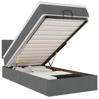 cama otomana con colchon y led tela gris oscuro 90x200 cm vidaxl