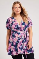 yours london top cruzado rosa estampado tropical mujer curvy y tallas grandes yours london