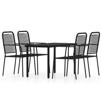 Conjunto Comedor Jardin 5 Uds | Mueble Jardin Mesa Y Sillas Negro