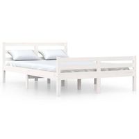 estructura de cama doble sin colchon madera blanco 135x190 cm vidaxl