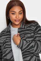 yours sobrecamisa gris estampado cebra mujer curvy y tallas grandes yours