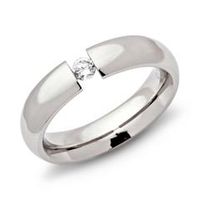anillo de tension de acero inoxidable de moda circonita 5mm