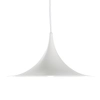 lampara colgante metal blanco o30 cm trompeta cable 380 cm