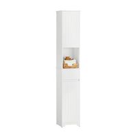 armario alto de bano mueble bano auxiliar columna de bano con 1 comportamiento abierto 1 cajon y 2 puertas 30 x 30 x 170cm bzr109-w sobuy es