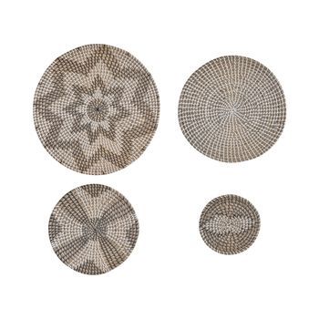 Decoración De Pared De Algas Marinas Natural 4 Piezas Colgantes Hecho A Mano Estilo Africano Laocai