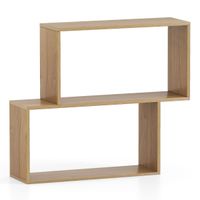 costway estanteria para libros armario de libros de 2 niveles con espacio de almacenamiento estanteria para sala de estar dormitorio natural