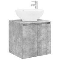 vanidad con lavabo de pared gris hormigon 495 x 445 x 65 cm vidaxl