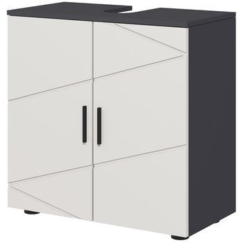 Mueble Bajo Lavabo, Estantes Regulables, Antivuelco, Gris, 60 X 30 X 60 Cm