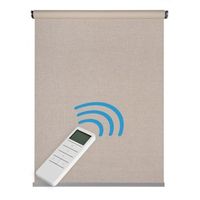 estor motorizado enrollable opaco blackout automatico con bateria motor y mando premium beige 160x250 cm