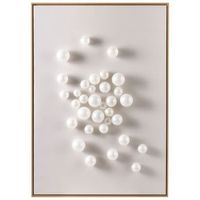 cuadro moderno con bolas tridimensionales hecho a mano de material sintetico marco de madera de pino blanco bantry