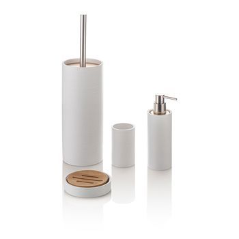 Set De 4 Accesorios De Baño Gaeta Blanco En Resina