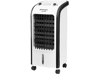 Climatizador evaporativo - Orbegozo AIR 38, 80 W, 3 Velocidades, Depósito de 3.5 l, Con ruedas, Negro y Blanco