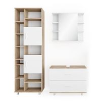 conjunto de muebles de bano ilias 3 piezas con mueble bajo 80 cm vicco