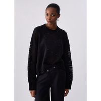 liu jo jersey punto con abalorios y calados para mujer
