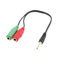 ewent cable adaptador audio jack 35m a 2x jack 35h de 3 pines 15cm negro