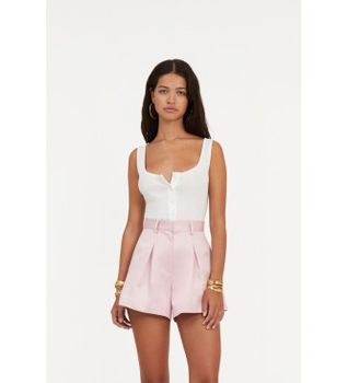 Rotate para mujer. 113787400 Camiseta con botones blanco (36), Casual, Sin mangas / Tirantes, Algodón Orgánico, Sostenible