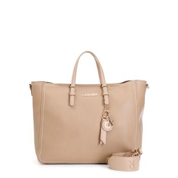 bolso shopping sin forro con charms sand