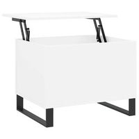 mesa de centro 60x445x45 cm madera y metal trabajados - blanco
