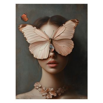 Cuadro mujer y mariposa alu dibond 60x80