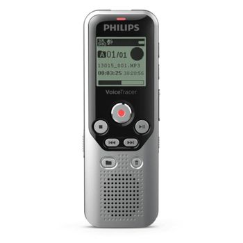 Dictáfono Philips DVT1250 8GB LCD MicroSD USB Grabación HQ LP SP