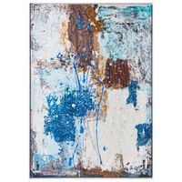 lienzo decorativo con motivo abstracto hecho a mano materiales sinteticos marco de madera de pino azul omagh