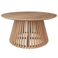 mesa de centro redonda de madera de acacia y80cm