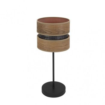Sobremesa de color Negro/madera Oscura modelo Colet FABRILAMP