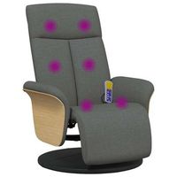 sillon reclinable de masaje con reposapies tela gris oscuro cfw199581