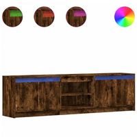 mueble de tv led madera ingenieria roble ahumado 180x34x50 cm vidaxl