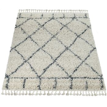 Alfombra de pelo largo Nadori crema 80x150 cm