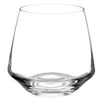 vaso ancho de vidrio transparente