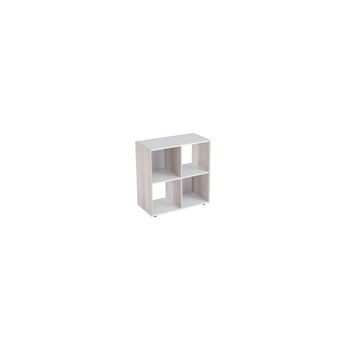 Estantería cubo 4 huecos blanco-madera de 60x60 cm