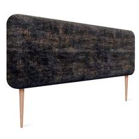 dhome cabecero tapizado liso con patas redondeado tejido luxury para pared acusticos cabeceros absorbentes cabezal cama dormitorio luxurious black 135cm