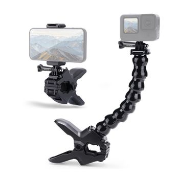 Soporte de Sujeción Flexible PULUZ Jaws con Cuello de Cisne Ajustable de 8 Secciones para GoPro Hero 13 12, Insta360 X6 X5 X4 X3, Accesorios para Cámara DJI Osmo